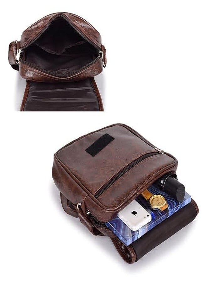CAMPIO PU Synthetic Leather Stylish Men's Sling Bag - Cross Body Travel Bag, Office, Business, Messenger Bag, Fathers day gift idea, Gift for men, Valentine day gift for men - (Brown) - Image 5